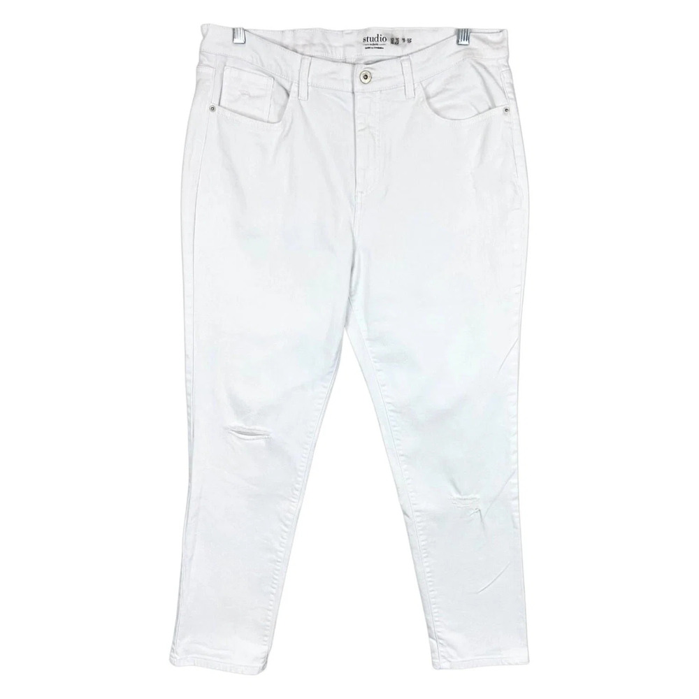 Studio by Denim & Co. Women's Classic Denim Ankle Jeans Pants White - Petite